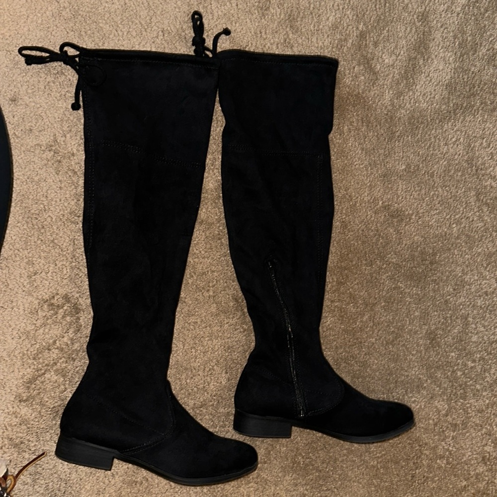No Boundaries thigh high suede boots